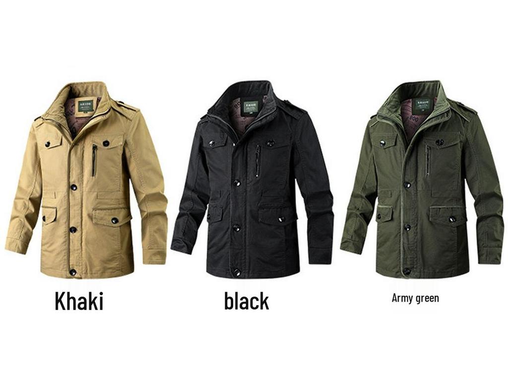 Herren Cross-Border Baumwolljacke - Lässig lockere Passform, Mittellang, Übergröße Oberbekleidung für Mittelalte & Ältere.