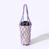 Portable Hand Woven Mesh Bag Hollow Out Handheld Coffee Bag Reusable Water Cup Bag