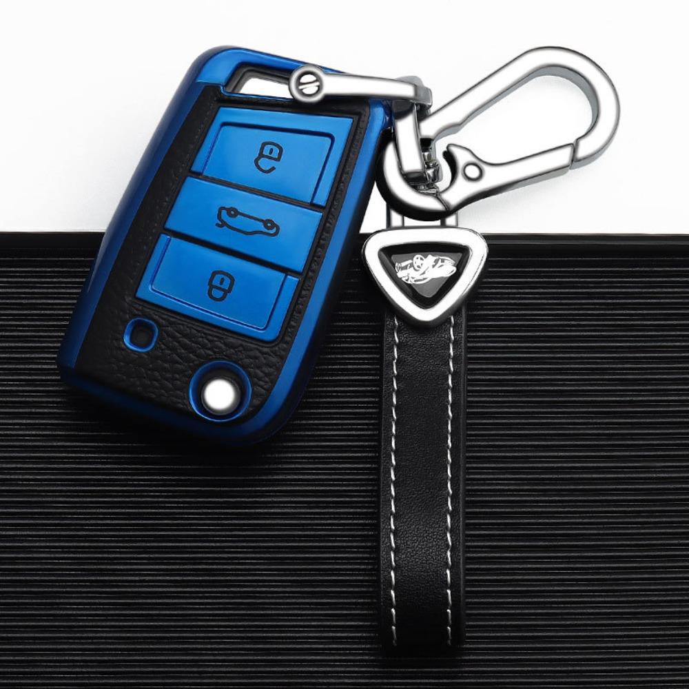 VW Car Key Cover for Polo Golf Jetta Passat Tiguan Santana Leather Key Case Protector