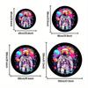 Round Astronaut Space Rug Sci Fi Decor Living Room Bedroom Soft Flannel Carpet Unique Design Floor Mat Home Decoration