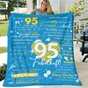 1pc German Happy 95Th Birthday Flannel Blanket Cozy Allseason Bedspread for Women And Men, Perfect Gift for Parents, Siblings, Spouse, Grandparents, F