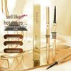 Small Gold Ultra-Fine Double-Ended Eyebrow Pencil: Waterproof, Sweat-Proof, Fade-Resistant, Long-Lasting Triangular Design for Beginners.
