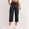 Women's Fashionable Drawstring With Flip Pocket Solid Color Captcha Pants Work Pants