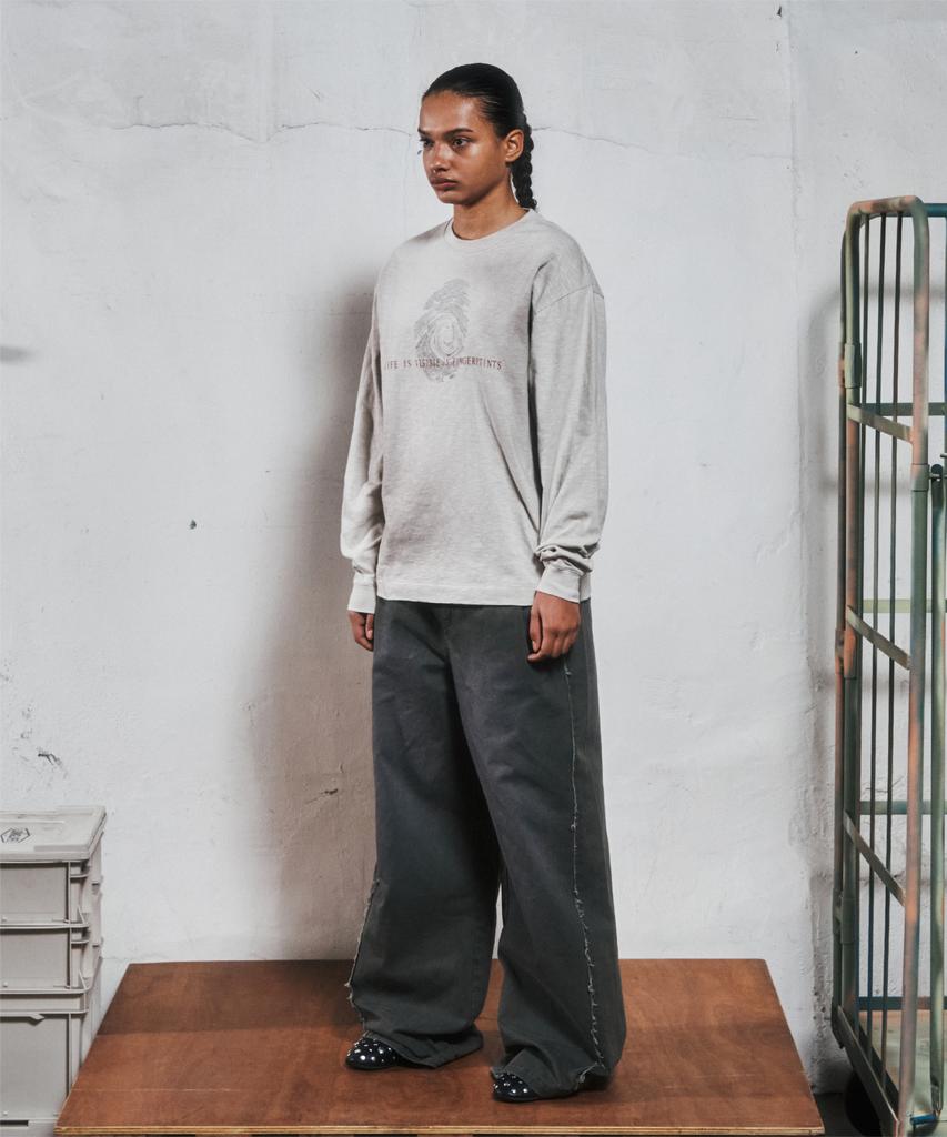THEVINYLHOUSE Sag Wide Belted Pants Khaki