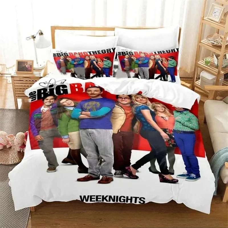 3D-tryck Big Bang Theory Sängklädesset, Påslakan Täcke Sängset Quiltöverdrag Örngott, King Queen Twin Storlek Pojkar Flickor Vuxna