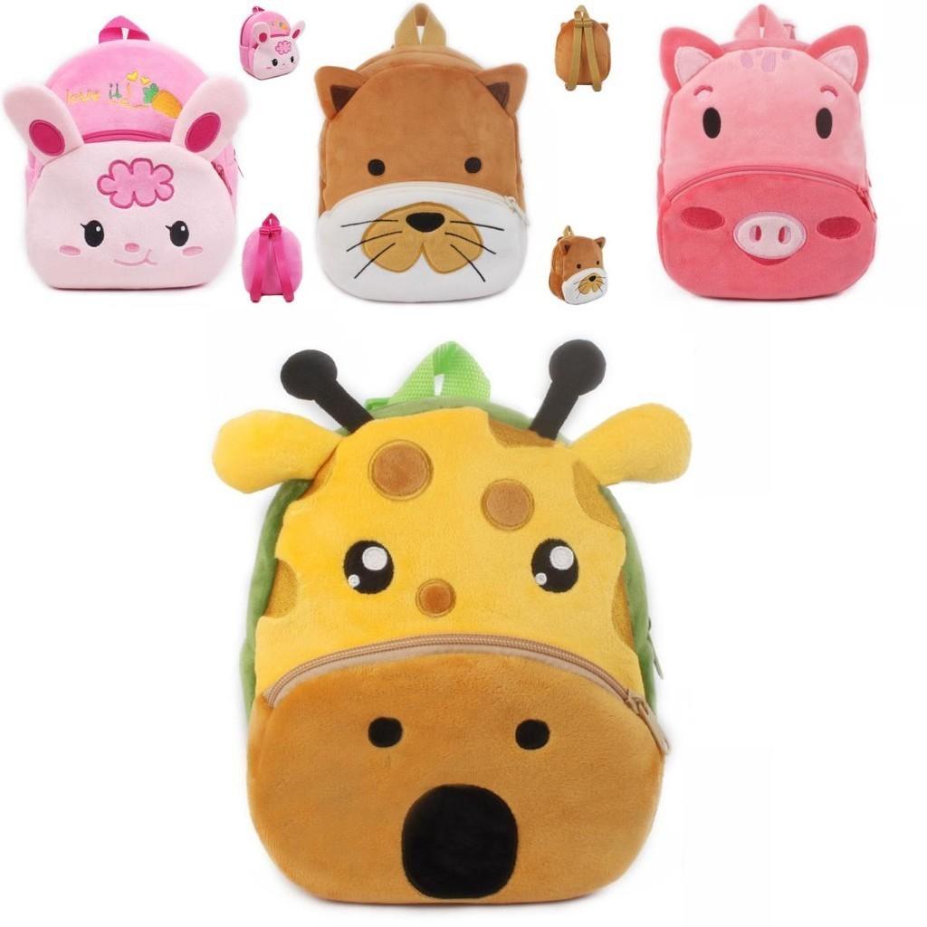 Cute Plush Toddler Kid Backpack With Cartoon Animal Pattern Comfortable For Boys And Girls!