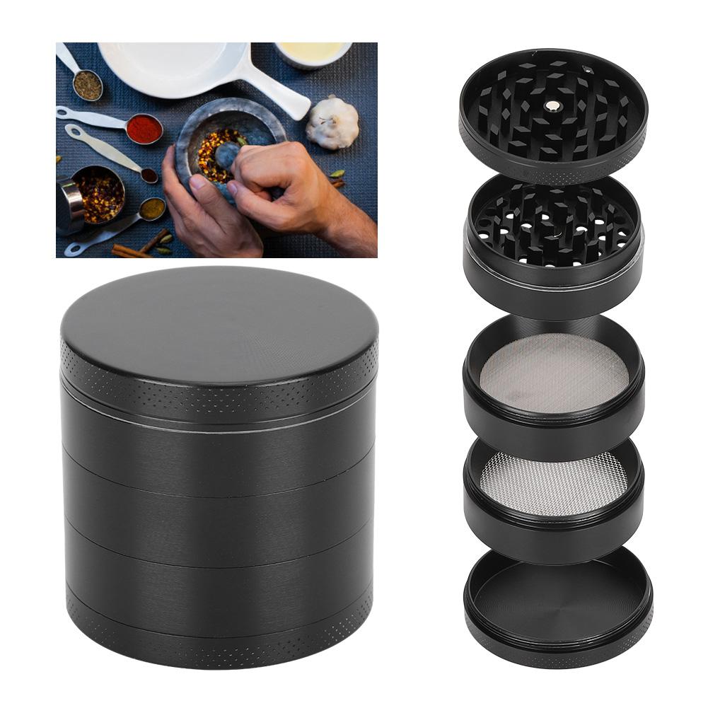 Herb Grinder Zinc Alloy 5 Layers DoubleLayer Filter Pepper Spices Smoke Grinding Tool 53mm