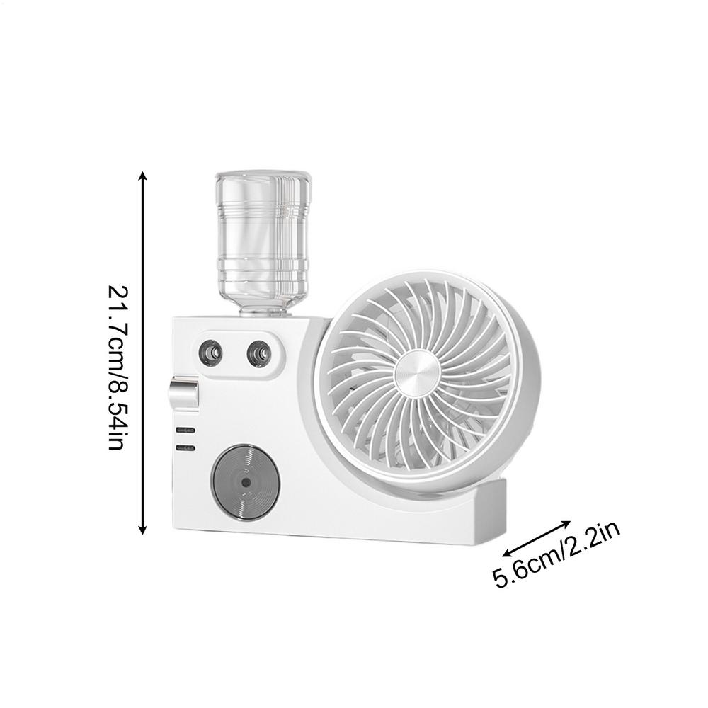 

Misting Fan USB Rechargeable Table Cooling Air Circulator Fans with Mist for Office Dorm Bedroom Summer Home Desktop Indoor білий