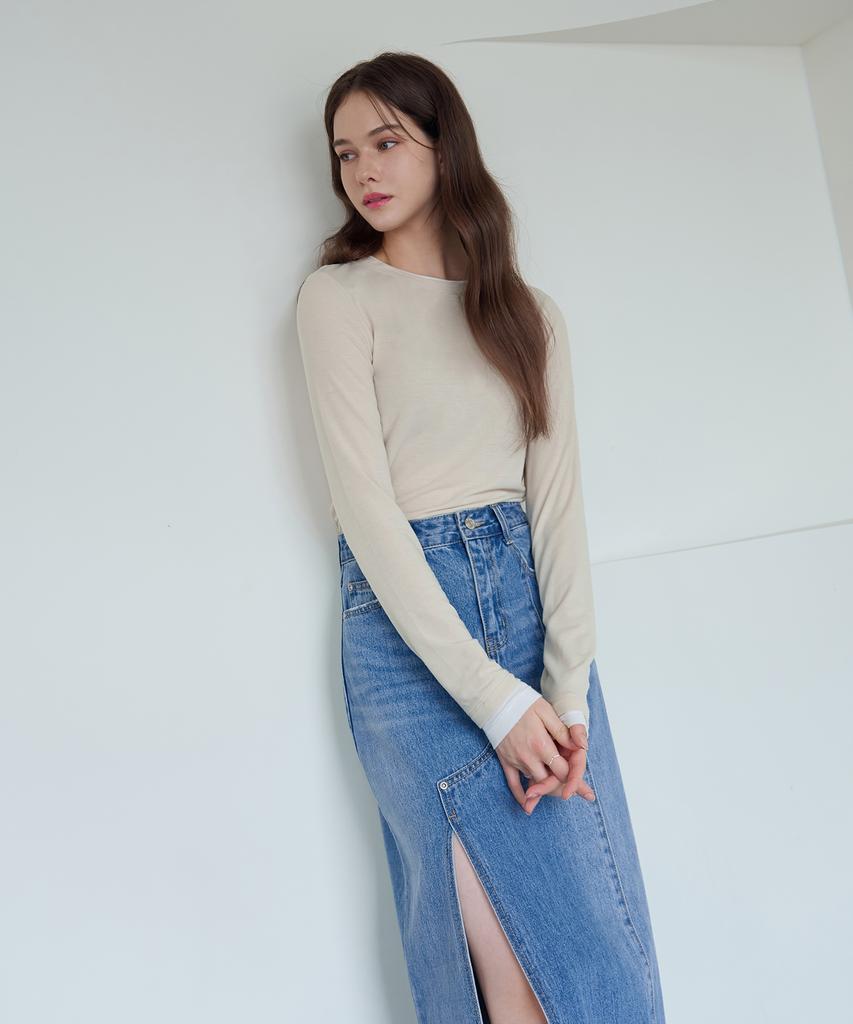 Deuloupisumeon Natural Layered Long Sleeve T-Shirt [Black]