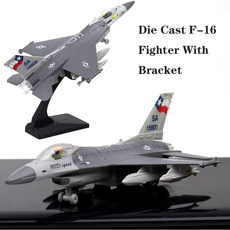 Diecast F16 Bojové letadlo Falcon Model letadla Armádní letectvo Hračky Vojenské letadlo Zatáhněte se světly a zvuky