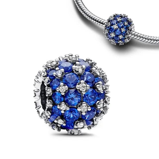 Copper Starry Sky Galaxy Blue Series Diy Fine Bead Fit Original Pendant Charms Women Bracelet Necklace Diy Jewelry