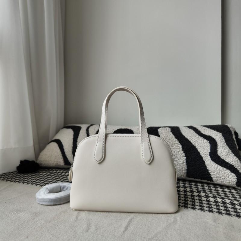Genuine Leather Shell Crossbody Bag Women Minimalist Top-Grain Cowhide Handbag With Zip Small Size 22x5x15cm