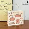 10Pcs Capybara Cartoon Gift Bags Hand-Held Paper Bags Rectangular Gift Candy Snack Packaging Bags Party Birthday Supplies