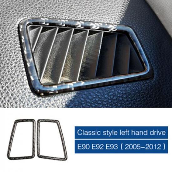 1 Pair Carbon Fiber Car Inner Front Side AC Vent Frame Cover For BMW 3 E90 05-12