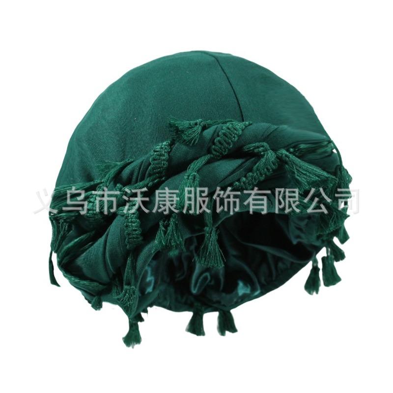 fringed headscarf hat, solid color cashew print twist tail hat, hip hop twist braided hat