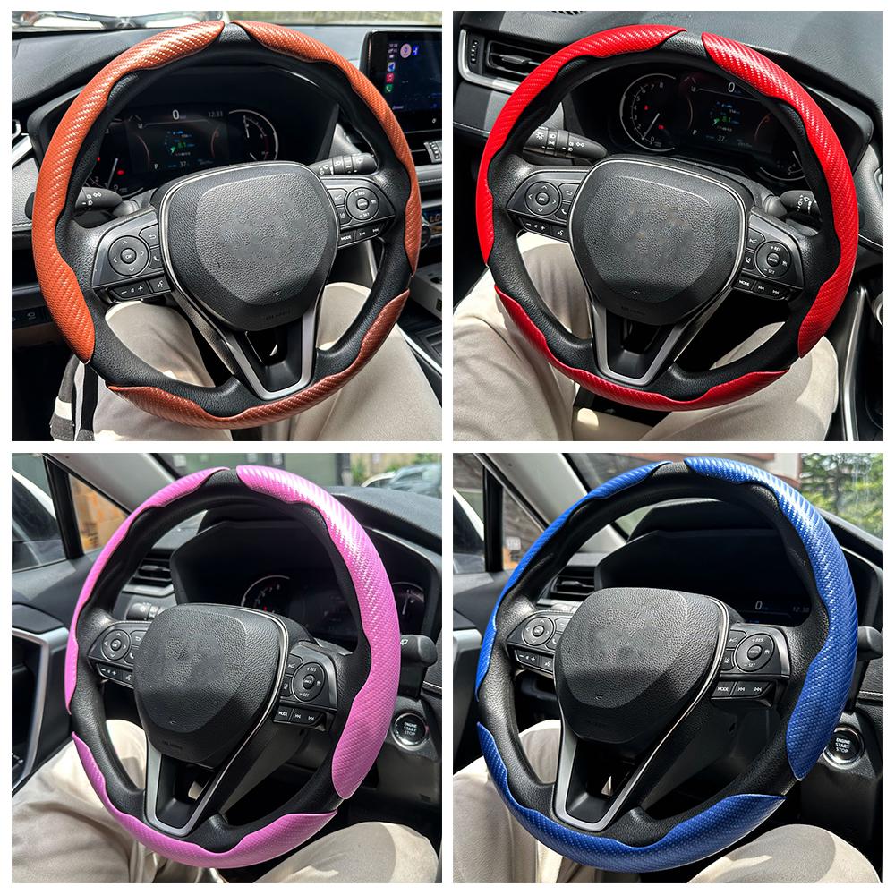 Car Steering Wheel Covers Booster Micro Fiber Leather Auto Interior Decorative Accessories Universal Carbon Fiber Accessories