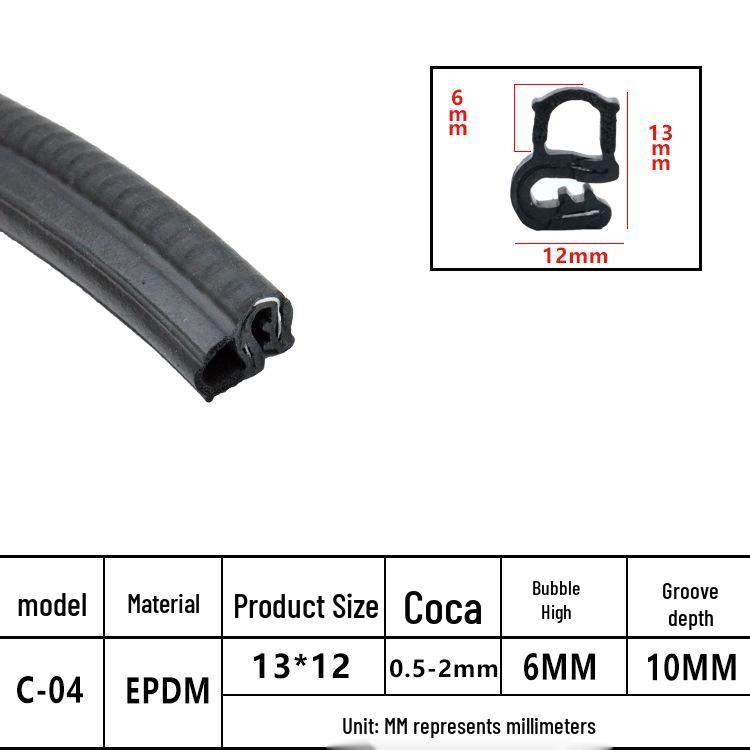 U-Shaped Waterproof Anti-Collision Dustproof Electrical Cabinet Rubber Seal