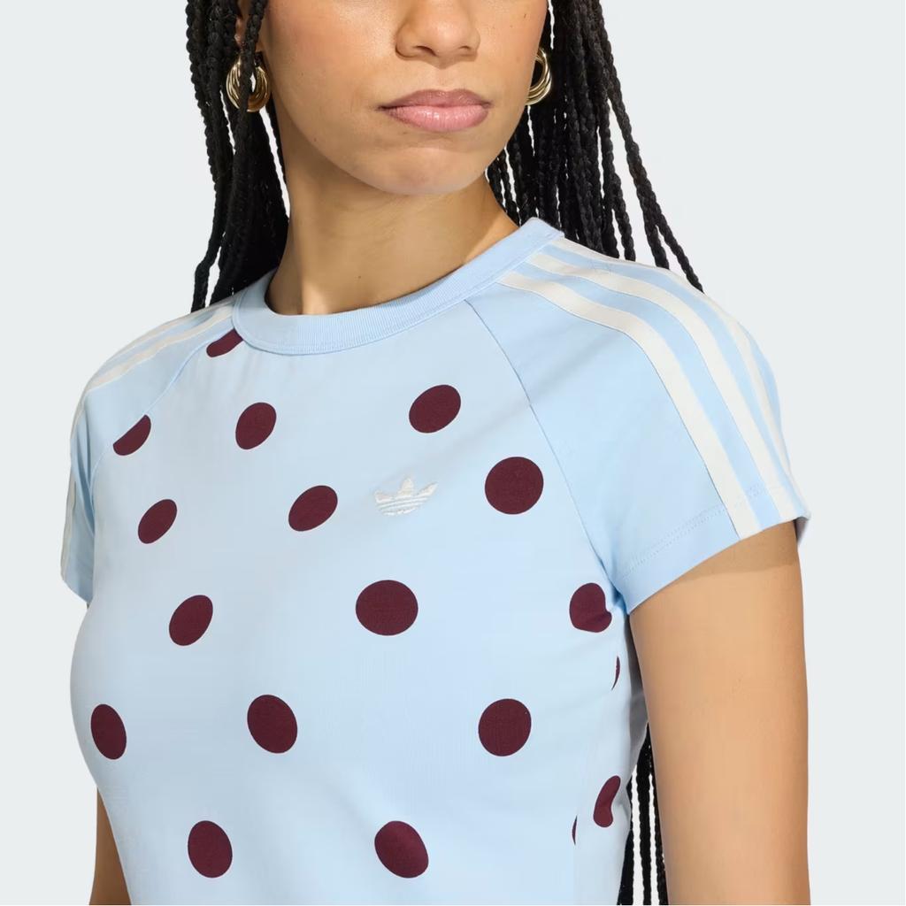 Adidas Originals Cali Tee Slim Fit Round Neck Short Sleeve Striped T-Shirt Women tops KV1192