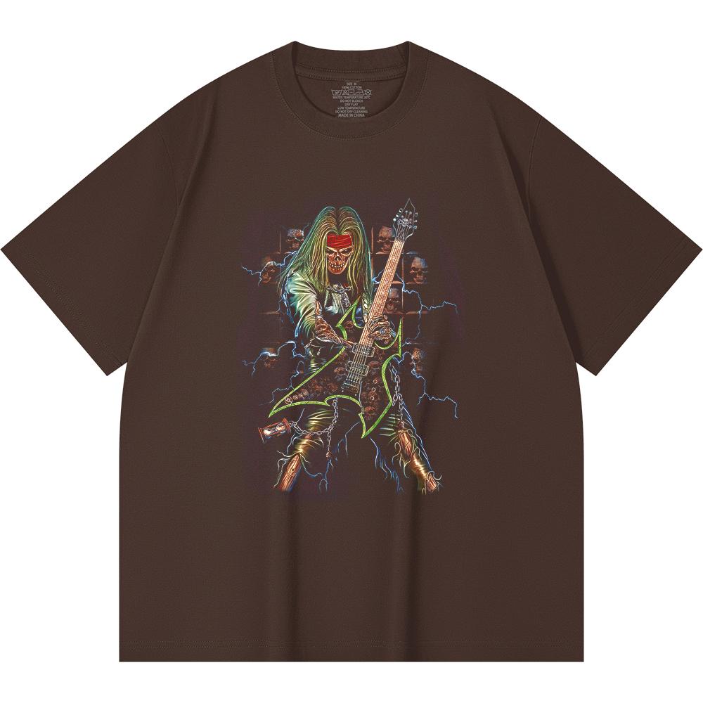 230 Gsm 100% Cotton Heavy Metal T-Shirt  Rock Band Popular Music Print Unisex Heavy Cotton T Shirt