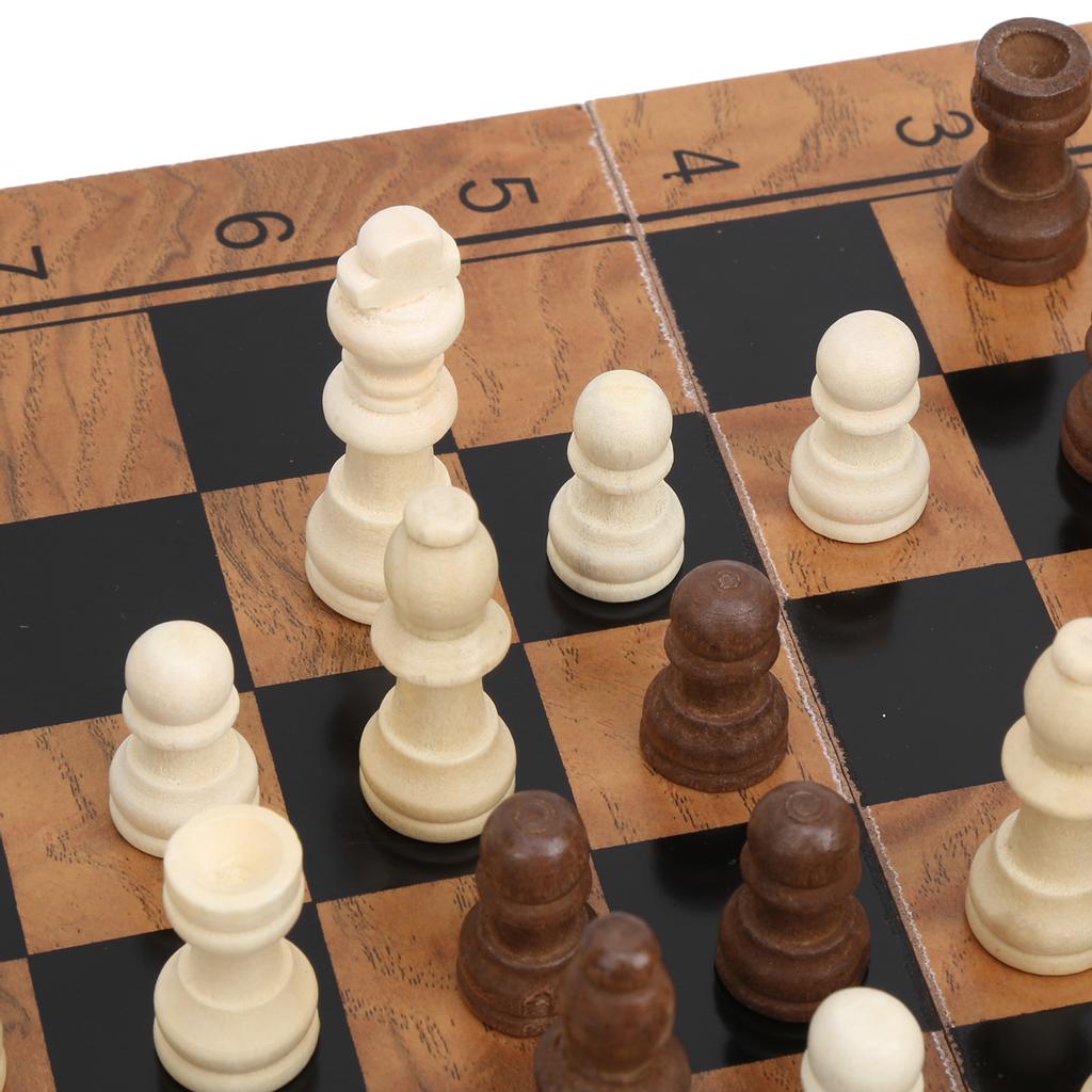 Buy 3 in 1 Multi‑Functional Folding Wooden Chess Checkers Board Game ...