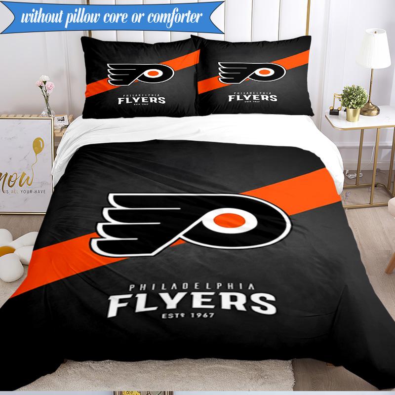 3PCS Flyers Hockey Team Bedding Set,Including 1pc Duvet Cover And 2pcs Pillowcases Perfect for Bedroom, Dormitory, Fan Christmas gift
