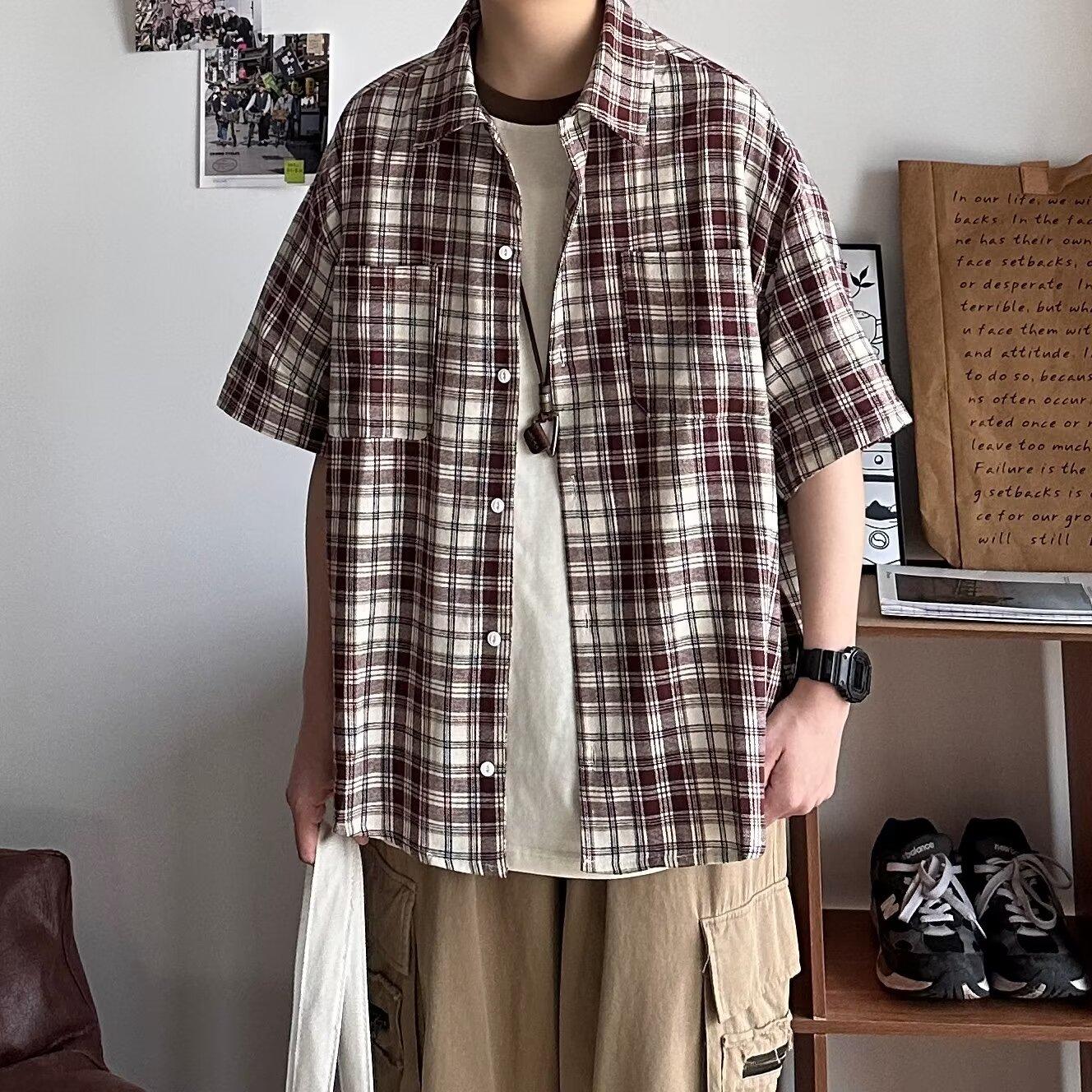 

Рубашка в американском стиле Lazy с длинными рукавами, свободная и повседневная, съемная, длинные и короткие пары для пар 2XL красный