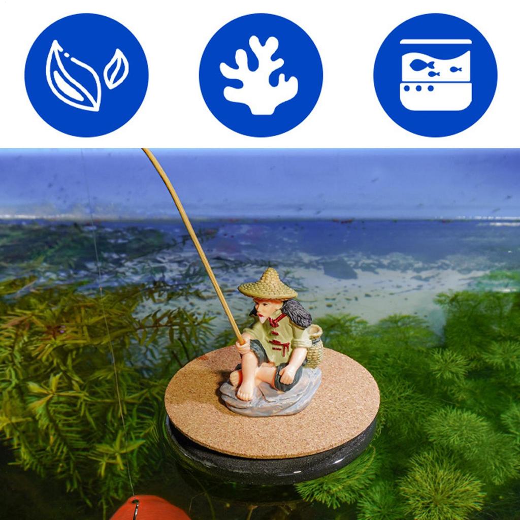 Fish Tank Decorations Fun Floating Fisherman Fish Tank Decorations Feeder Figurines For Landscaping Home Paludarium Terrarium