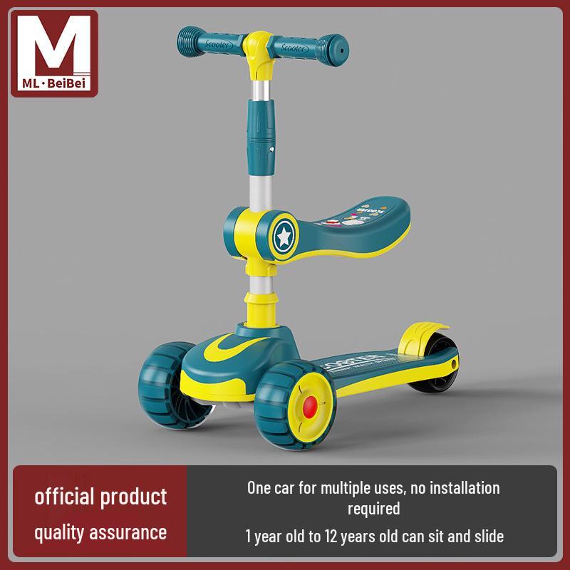 

Monlili 3-in-1 Kids Scooter for Ages 3-6, Boys & Girls, Sit or Ride Option.