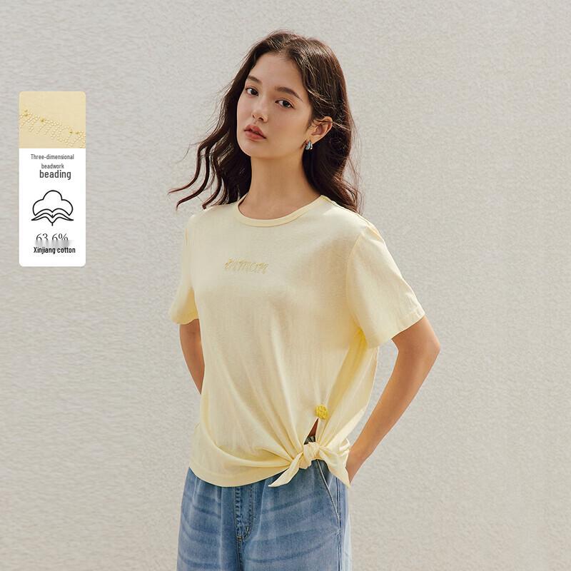 INMAN Women s Linen-Blend Irregular Slit T-Shirt XL