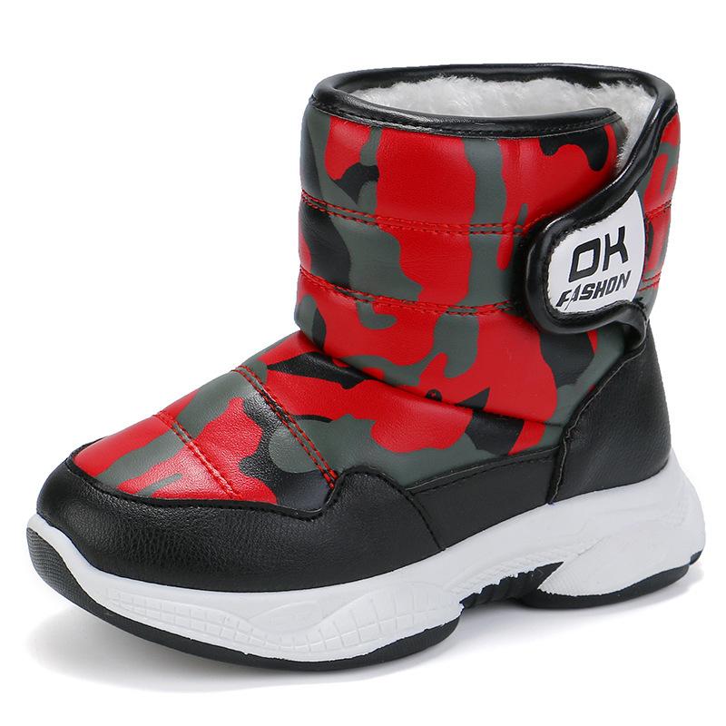 New 2025 winter velvet warm boys and girls snow boots cotton shoes fashion boots classmates