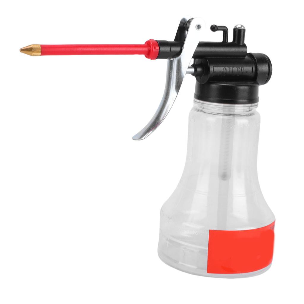 Oil Can 350ml Transparent PET High Pressure Hand Pump Oiler for Home Mechanical Maintenance