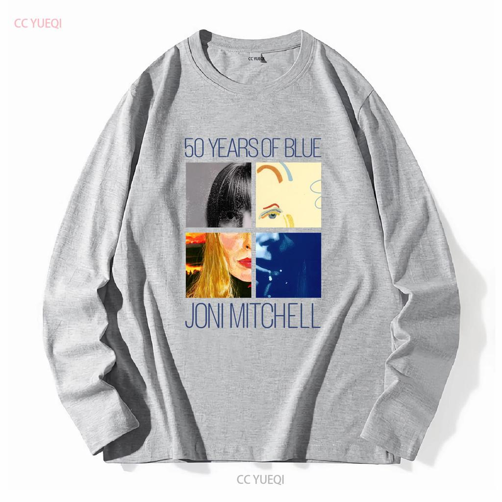 Joni Mitchell 50 Years of Blue in White T Shirt Full Size S To 5XL LL1637 vintage Washed Top For Everyday Wear Unisex Soft