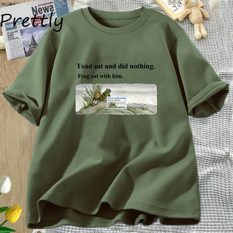 Frog and Toad T-Shirt Unisex Toad Sat and Did Nothing Frog Sat With Him Tshirt Vintage Classic Book Tshirt for Book Lover Tees