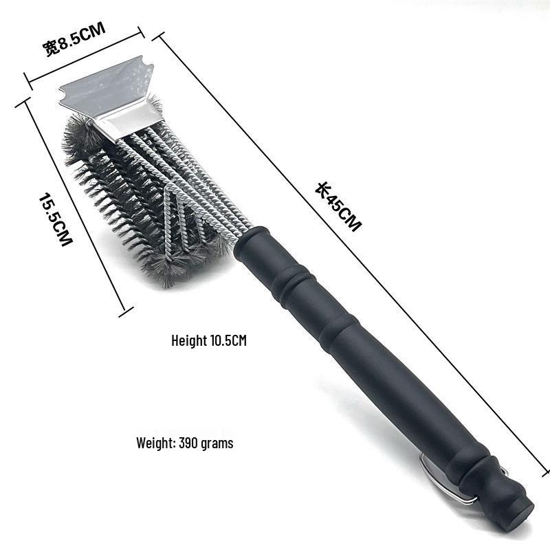 Three-Headed Stainless Steel BBQ Cleaning Brush Tool