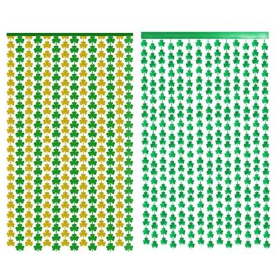 PET Shamrocks Shinys Clovers Curtain Banners StPatricks Day Decorations Hangings Shamrocks