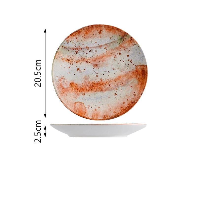 Leichter Luxusstil Farbe Keramikteller Restaurant Desserts Salatteller Köstliche Gerichte Teller Kreatives Haushaltsgeschirr