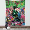 Anime JoJo Bizarre Adventure Retro Tapestry Art Printing Cheap Hippie Wall Hanging Wall Tapestries Mandala Art Home Decor