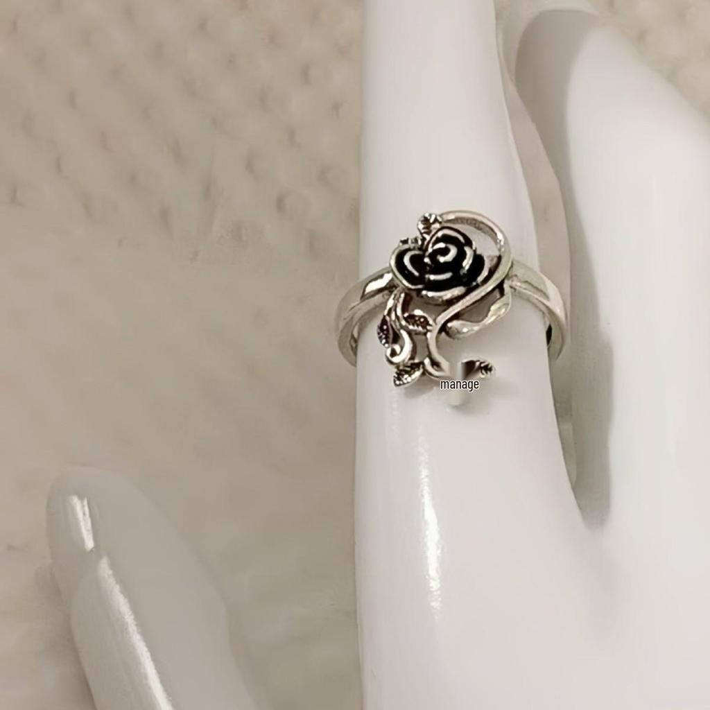 Versatile Retro Rose Leaf Ring - Women's Elegant Index Finger Jewelry