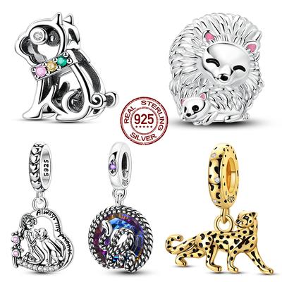 Série zvířat Měděné přívěsky Korálky Pes Had Leopard Přívěsky Pasují na Originální Náramek Náhrdelník Diy Pro Ženu