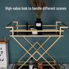 Champagne Gold 2-Tier Bar Cart with Sintered Stone