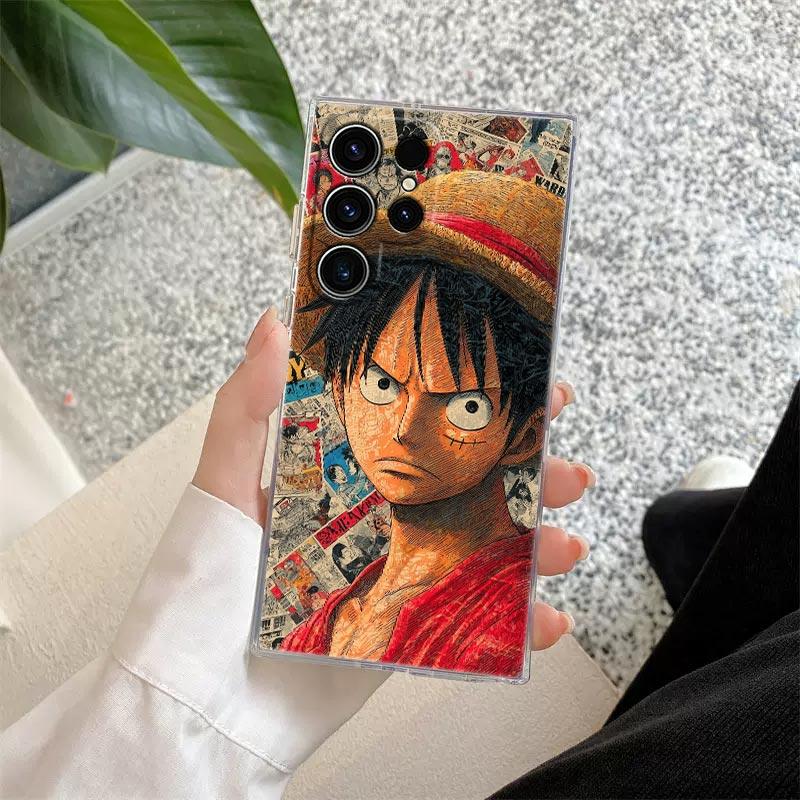 Ones Pieces Luffy Zoro Fashion Case Coque For Samsung Galaxy S25 S26 S24 S23 Ultra S22 S20 Plus S21 FE A57 5G Clear Phone Cover