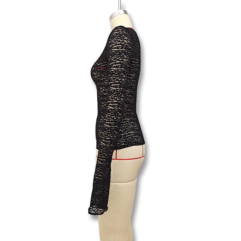Slim-Fit Long Sleeve Sheer Top - 2024 Autumn/Winter Collection