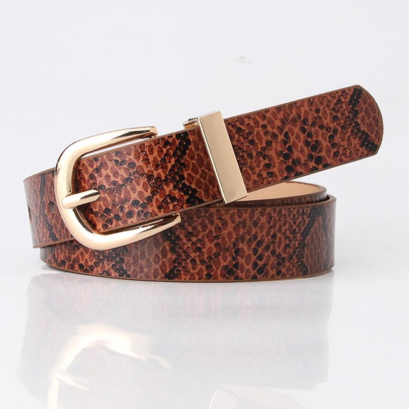 New Trendy Women's Belt, Snake-patterned Belt, Fashionable and Simple Jeans Belt, Ins Style Women's Belt