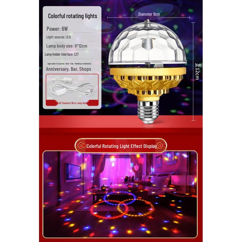 Color-Changing LED New Year Atmosphere Light - Seven-Color Rotating Illuminations
