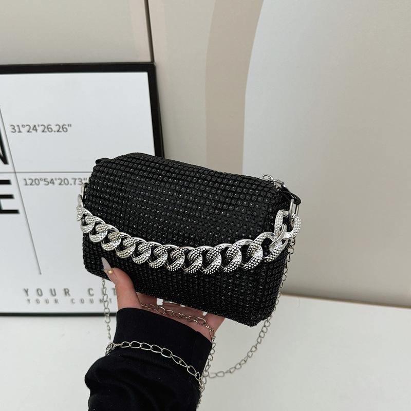 Popular Diamond Noodle Handbag Chain Pillow Bag Versatile Shoulder Bag Women's New Handbag Crossbody Women's Bag