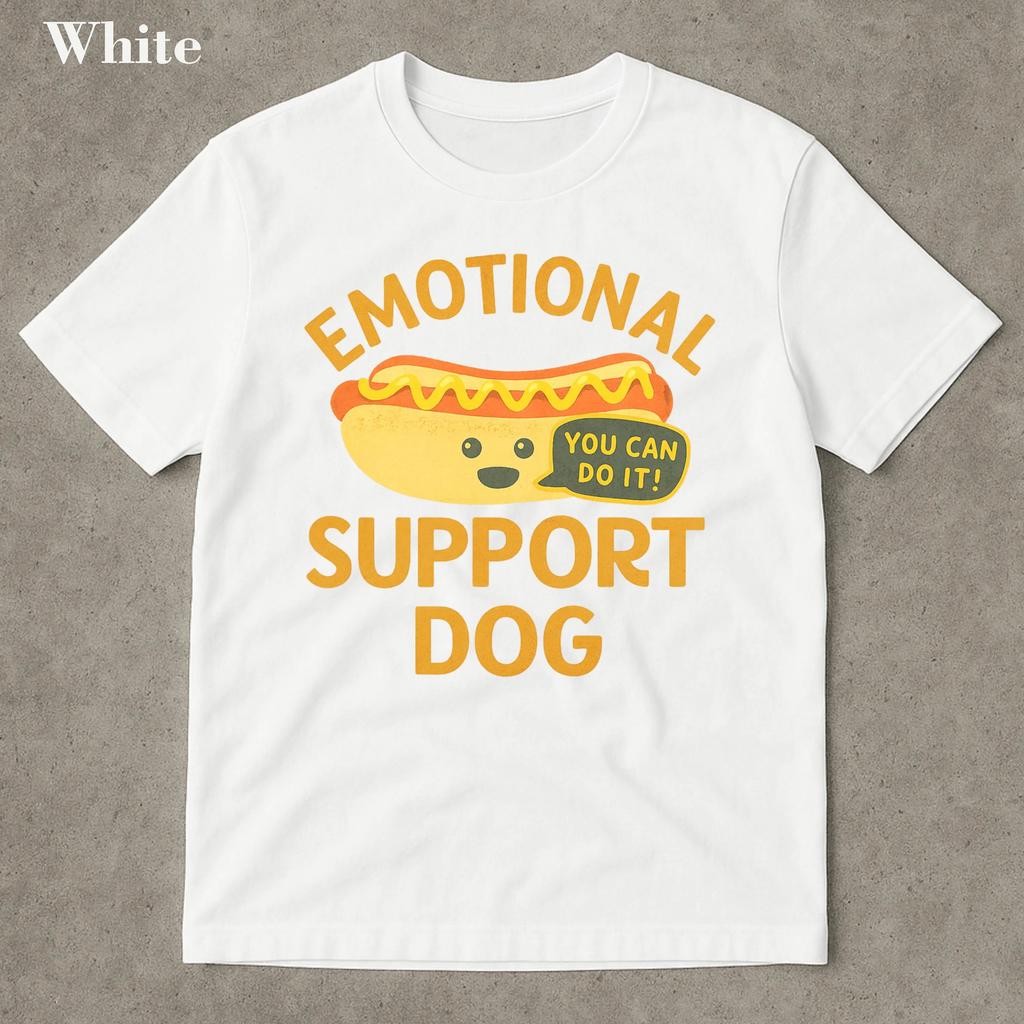 Emotional Support Hund T-Shirt Lustiges Hundeshirt Geschenk für Hundeliebhaber Hot Dog Shirt Verrücktes Shirt Meme Lustig Peinlich Herren Kleidung
