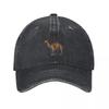 Breathable Dad Hat Curved Brim Distressed Hat Vintage Camel Print Baseball Cap  For Men Women