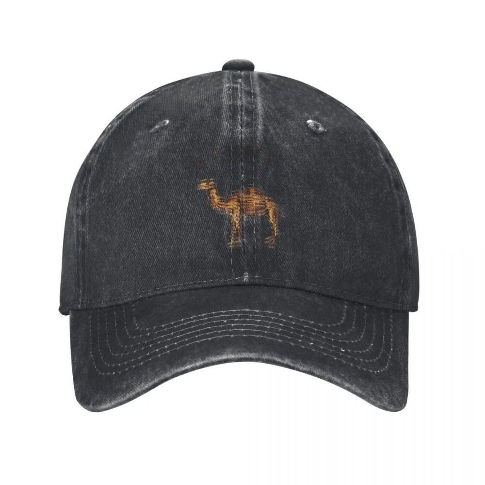 Breathable Dad Hat Curved Brim Distressed Hat Vintage Camel Print Baseball Cap For Men Women
