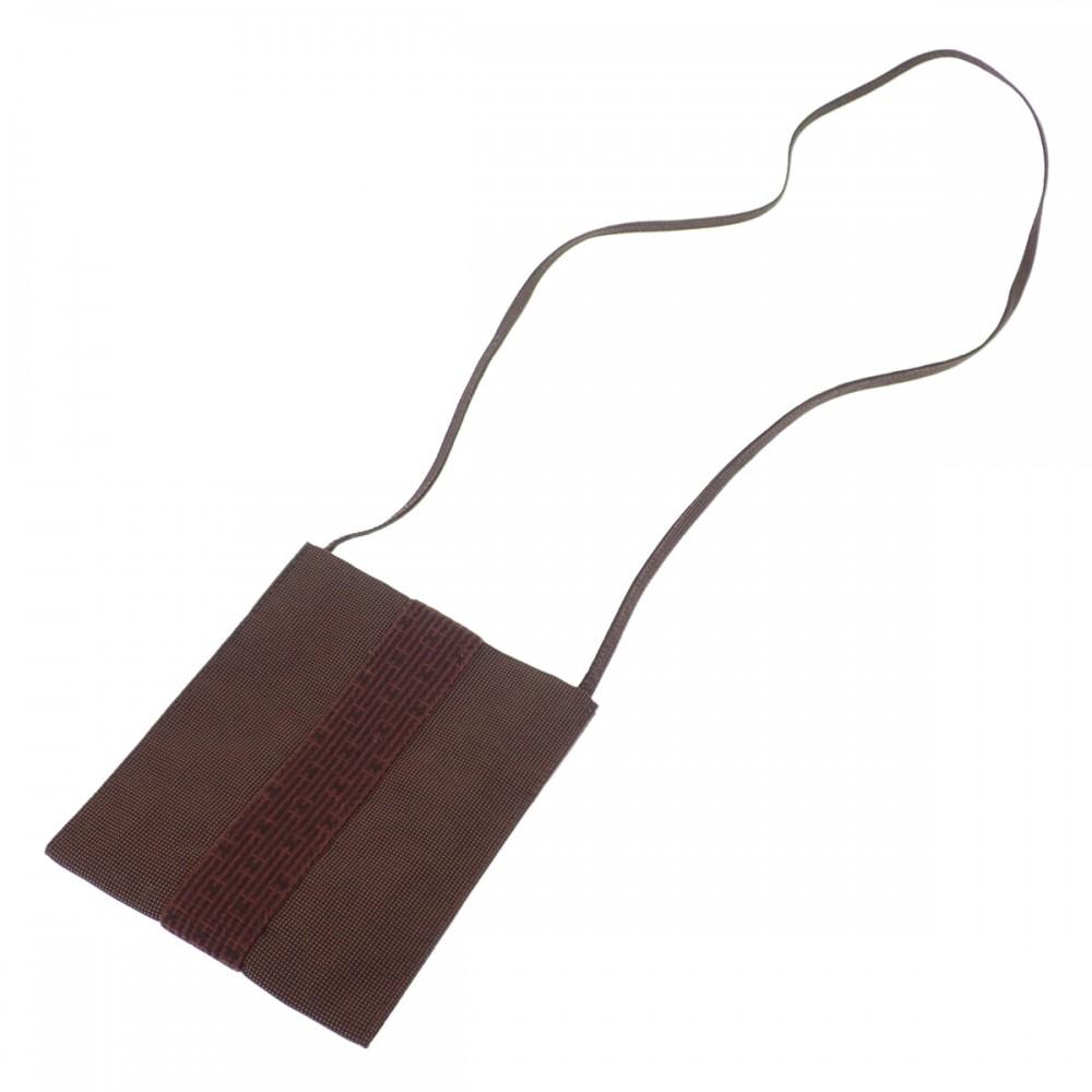 HERMES   Shoulder Bag Brown canvas Women