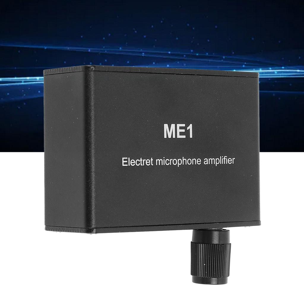 Microphone Amp Electret Microphone Amp Adjustable Gain 0‑20db Condenser Mic Headphone Sound Preamplifier ME1 3.5mm Input